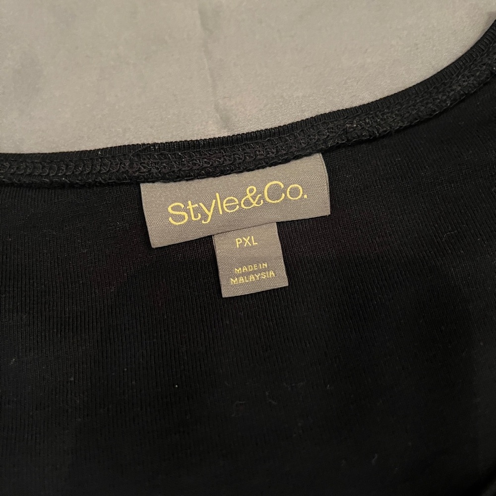Style & Co. Black Short Sleeve Tee - Picture 2 of 4